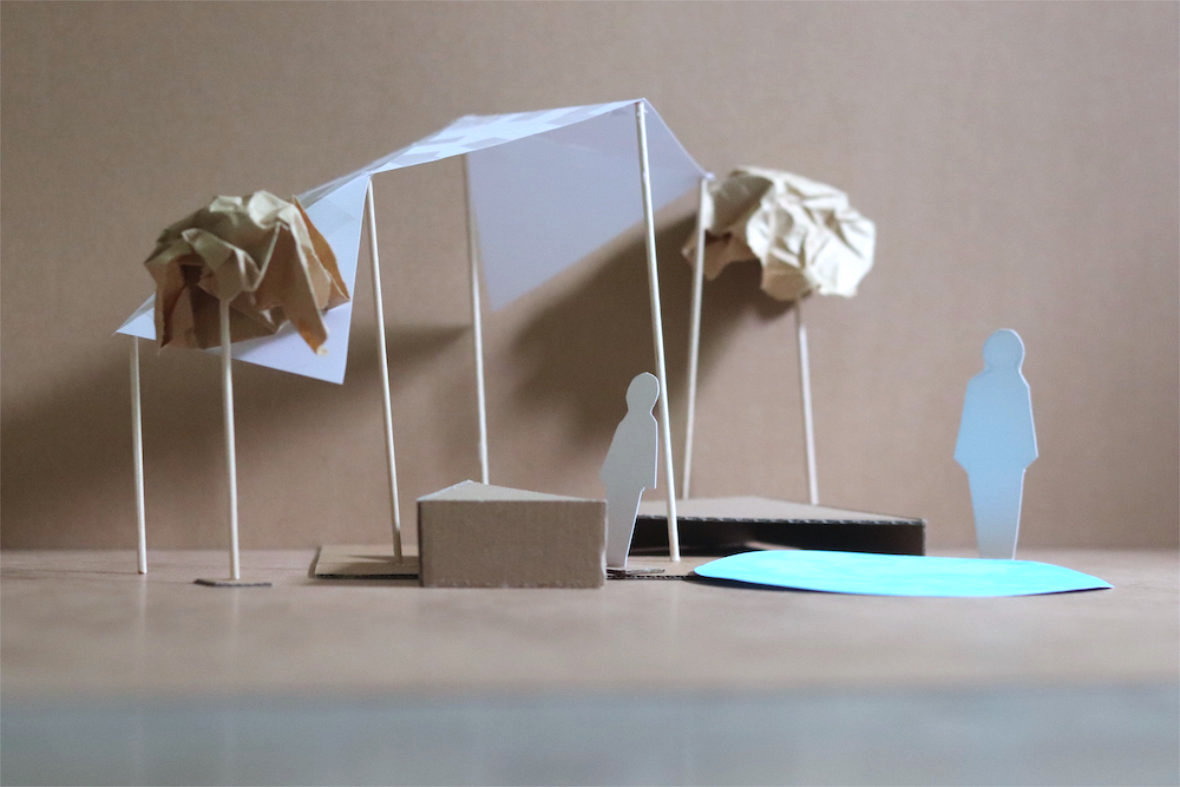 Vormodell eines Pavillons am Wasser von Laura Seekamp